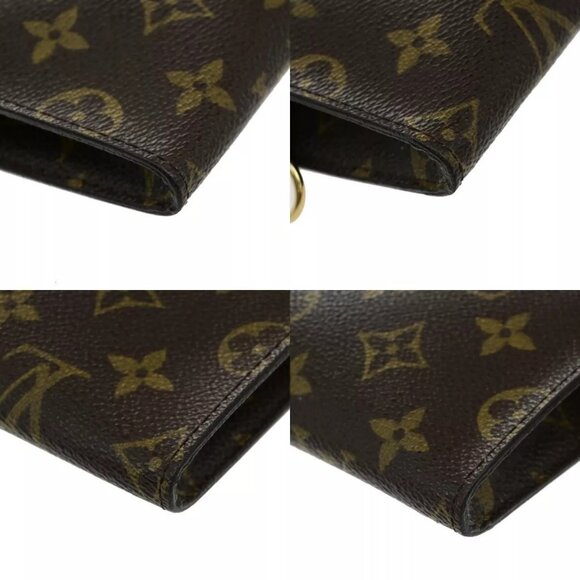 LOUIS VUITTON Logo BUCKET PM Pouch Bag Monogram Leather Brown France 60EE071 - Picture 6 of 13